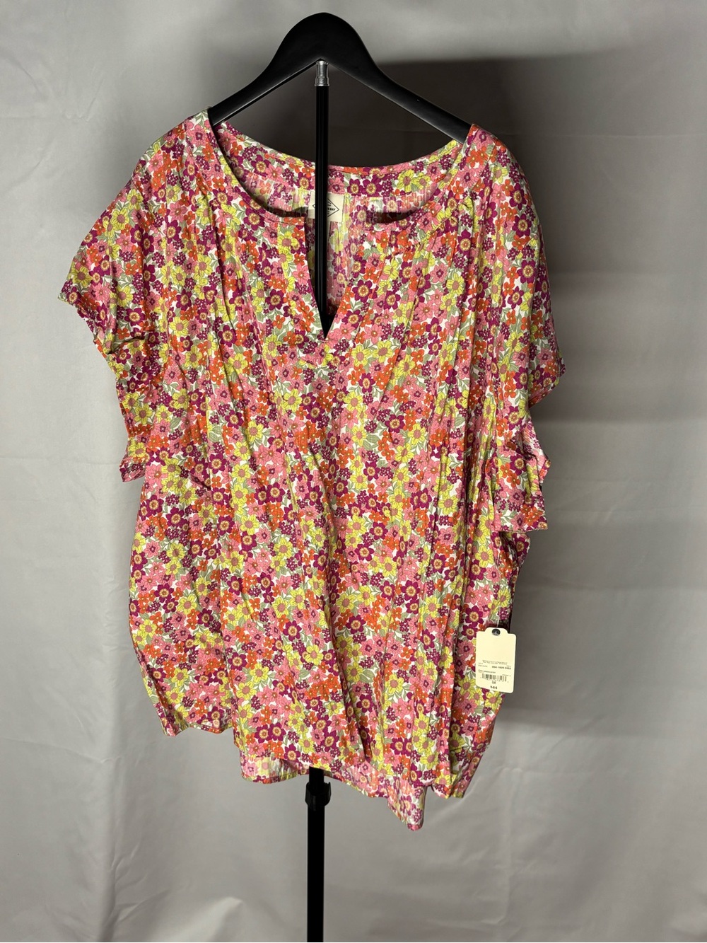 St. John's Bay Pink Floral Blouse Plus Size New with Tags